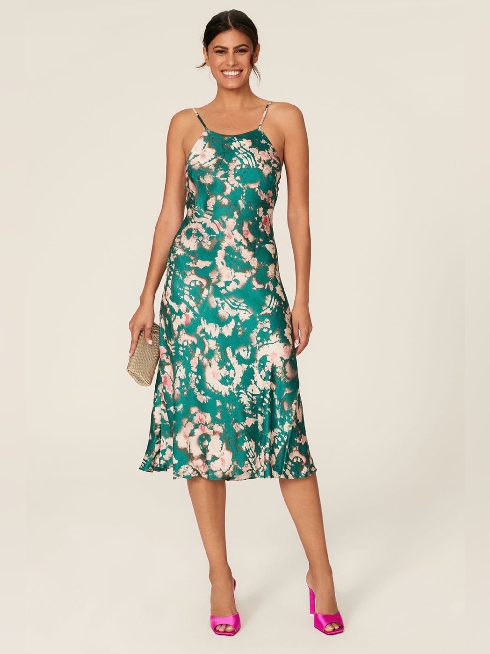 Fame and Partners~The Deryn Satin Slip Midi Dress~Size 12~$229~